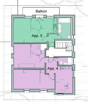 Die Appartements im Obergeschoß
